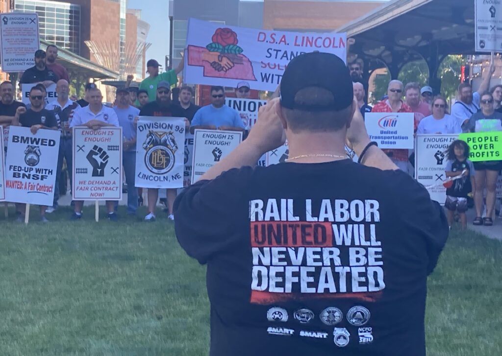 Railroad union protest