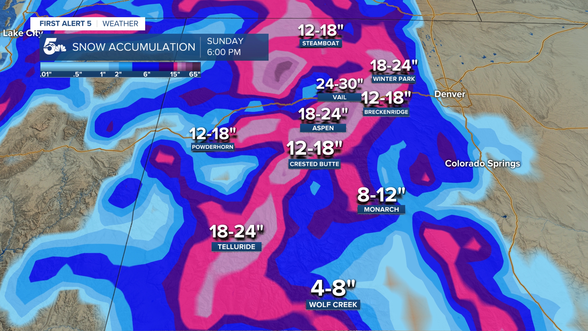 Colorado Weekend Storm Snow Totals