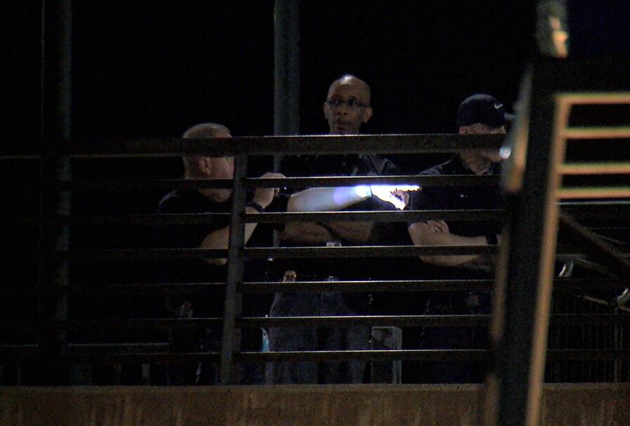 Police investigate after Englewood officer is shot in exchange of gunfire with domestic violence suspect on a light-rail platform.