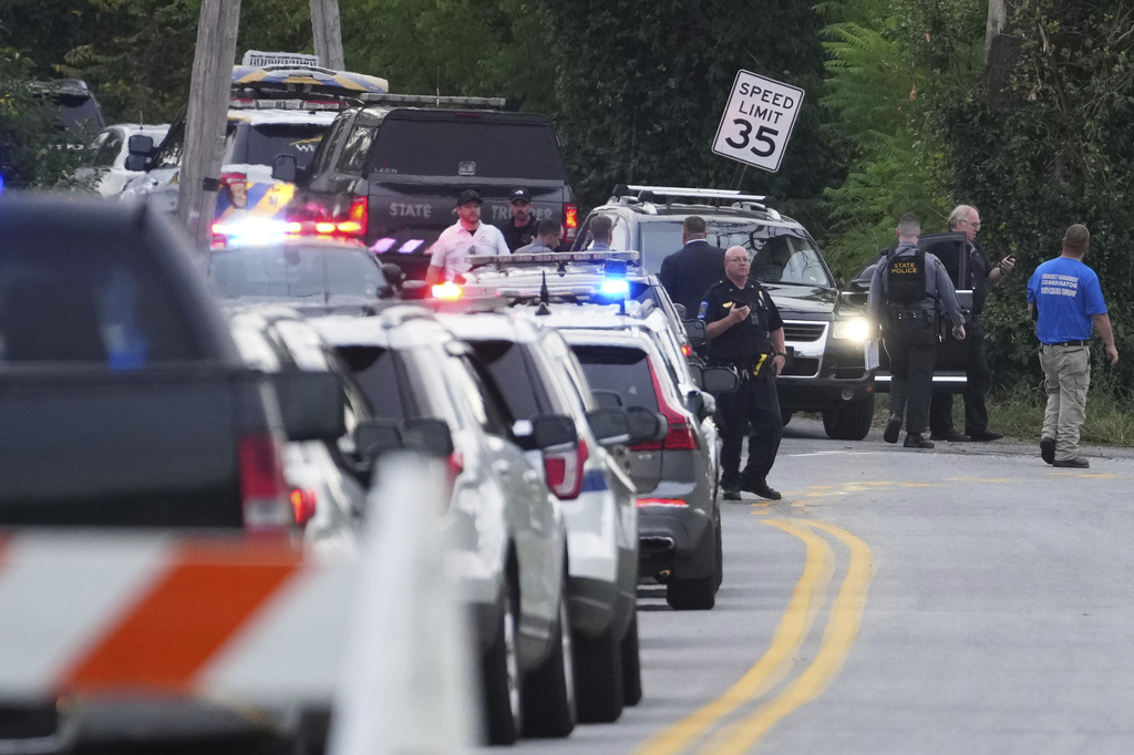 First responders work the scene after several people were injured during a shooting involving police officers on Wednesday, Sept. 17, 2025, in North Codorus, Pa. 