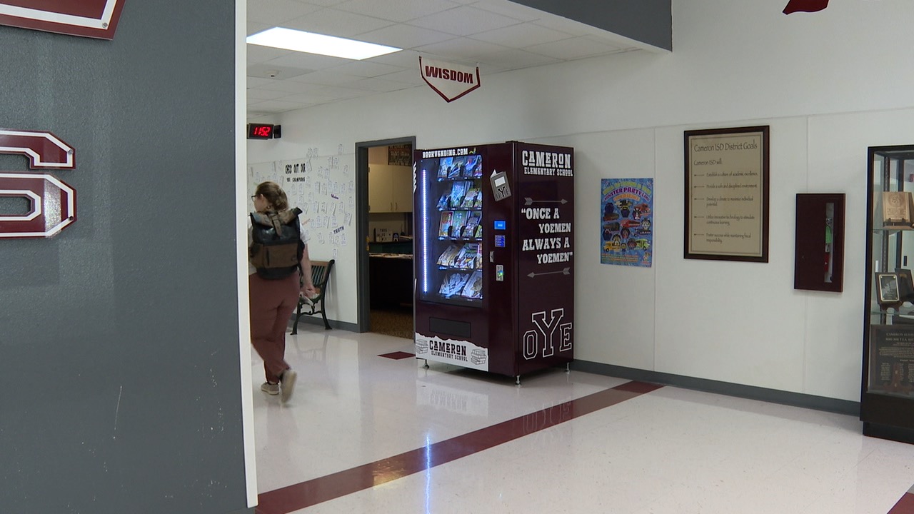 Cameron Elementary installs new book vending machine, sees behavior improvement 