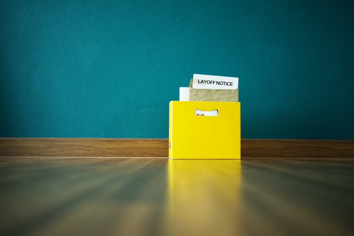 close up box of stuff and document paper and show need a job after  coronavirus (covid-19)takeaway your jobs