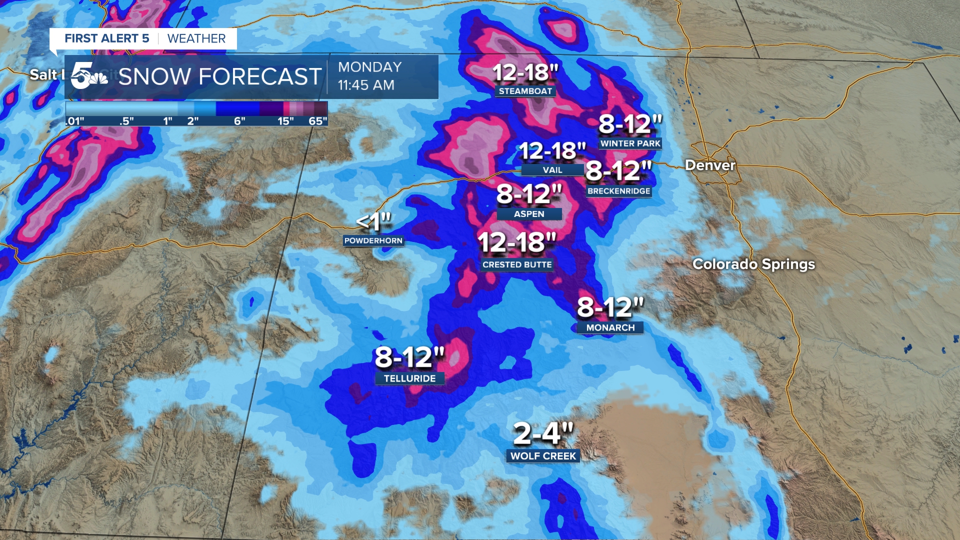 Snow totals through this weekend
