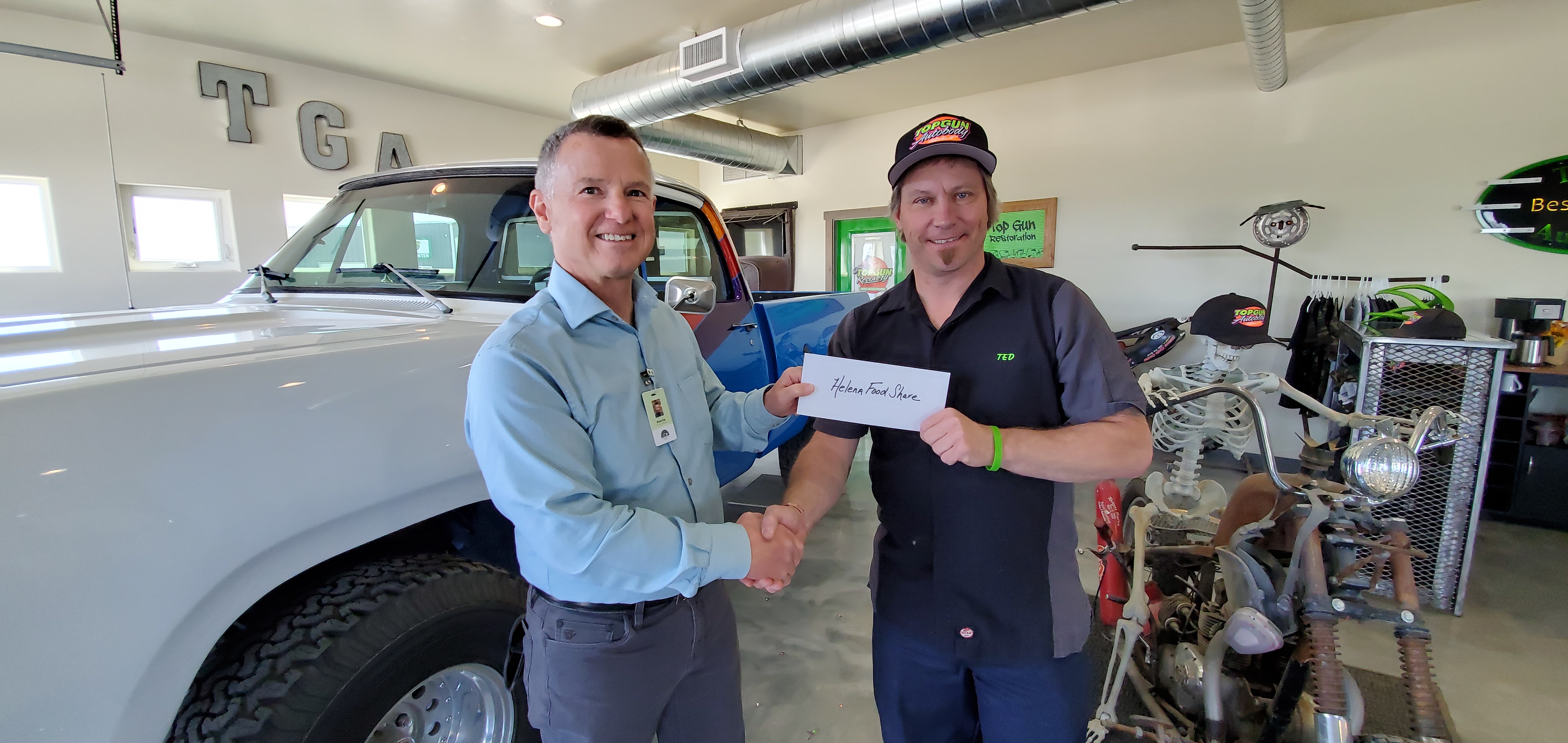 Helena food share donation top gun auto body