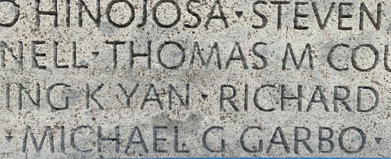 Michael Garbo's named at the National Law Enforcement Officers Memorial