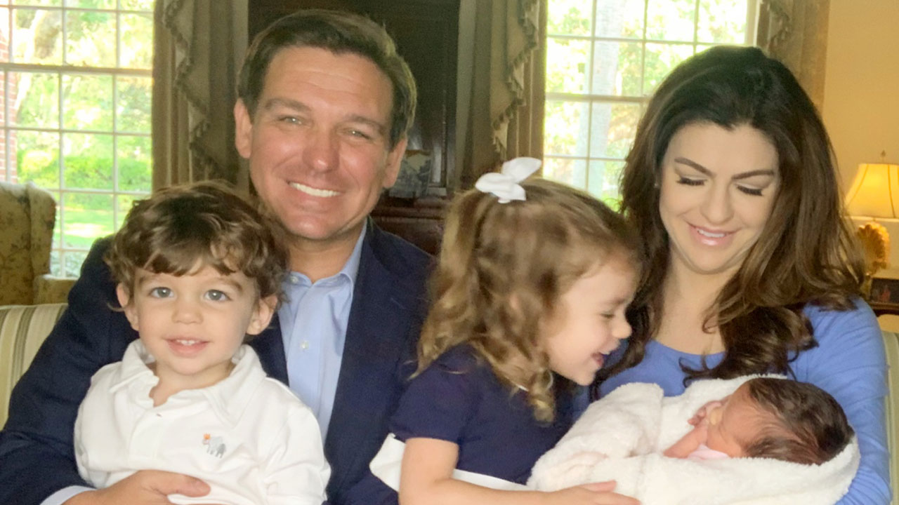 Ron DeSantis, Casey DeSantis and trio of children