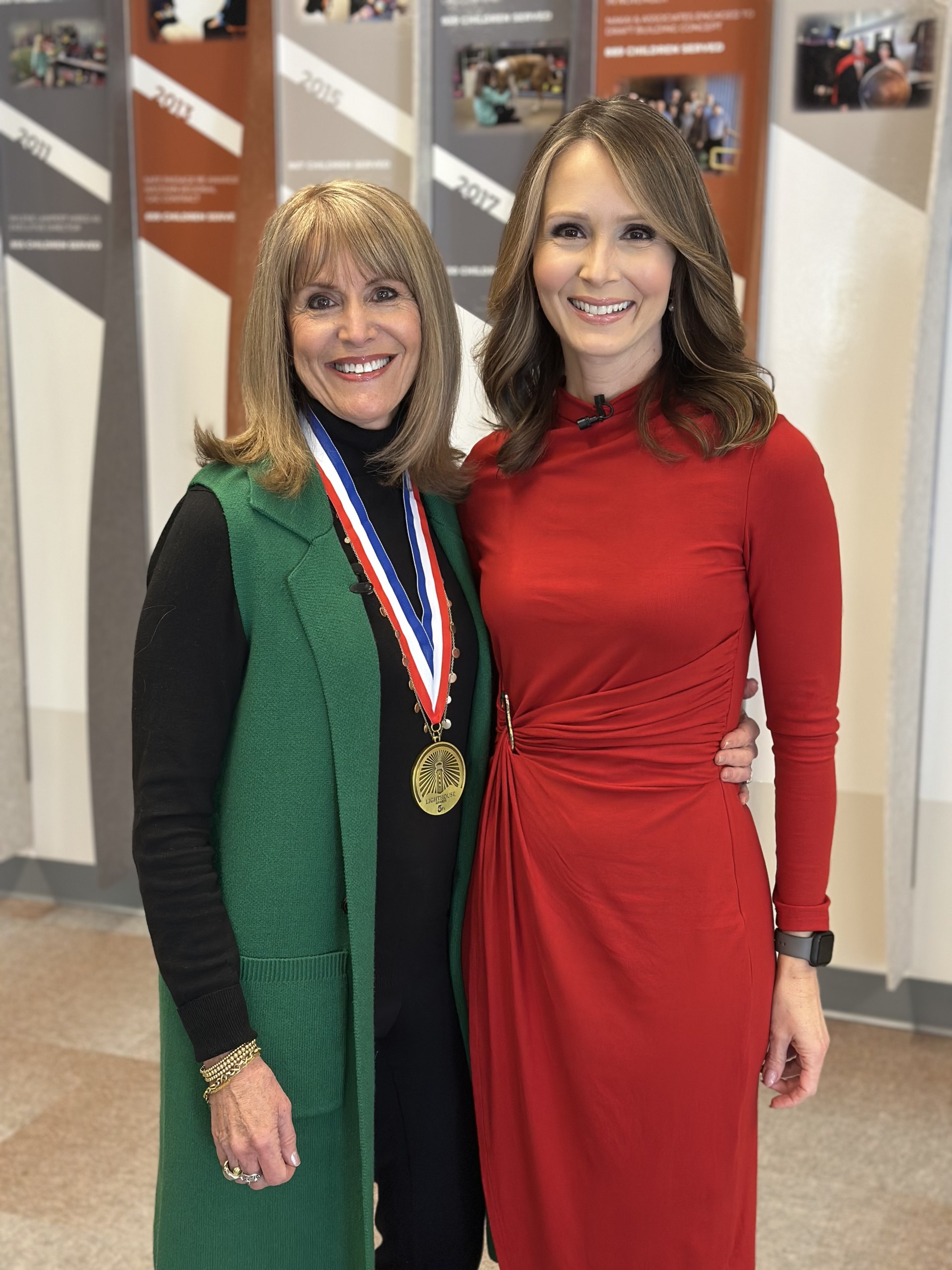 News 5 Lighthouse Award winner Jan Isaacs Henry and KOAA's Dianne Derby