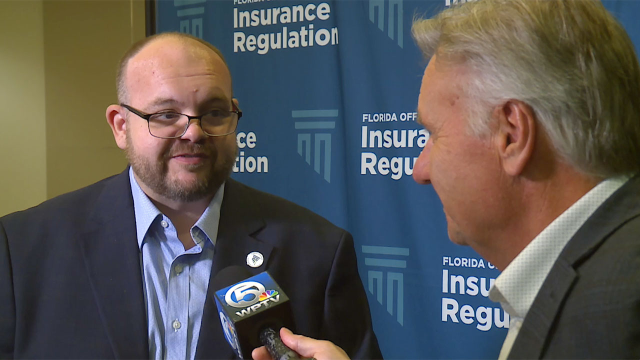 Florida Insurance Commissioner Michael Yaworsky speaks to WPTV reporter Matt Sczesny.