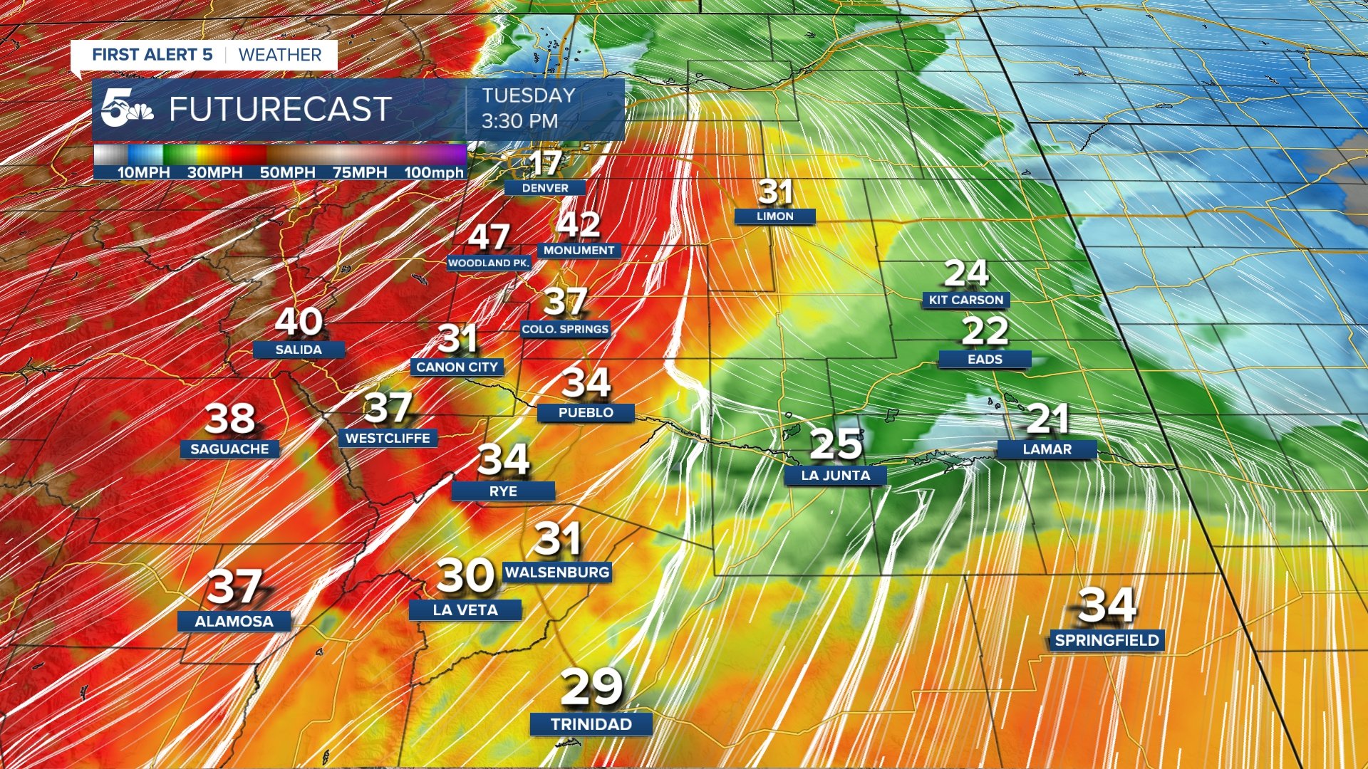 Futurecast Wind Gusts -- 5/10/22