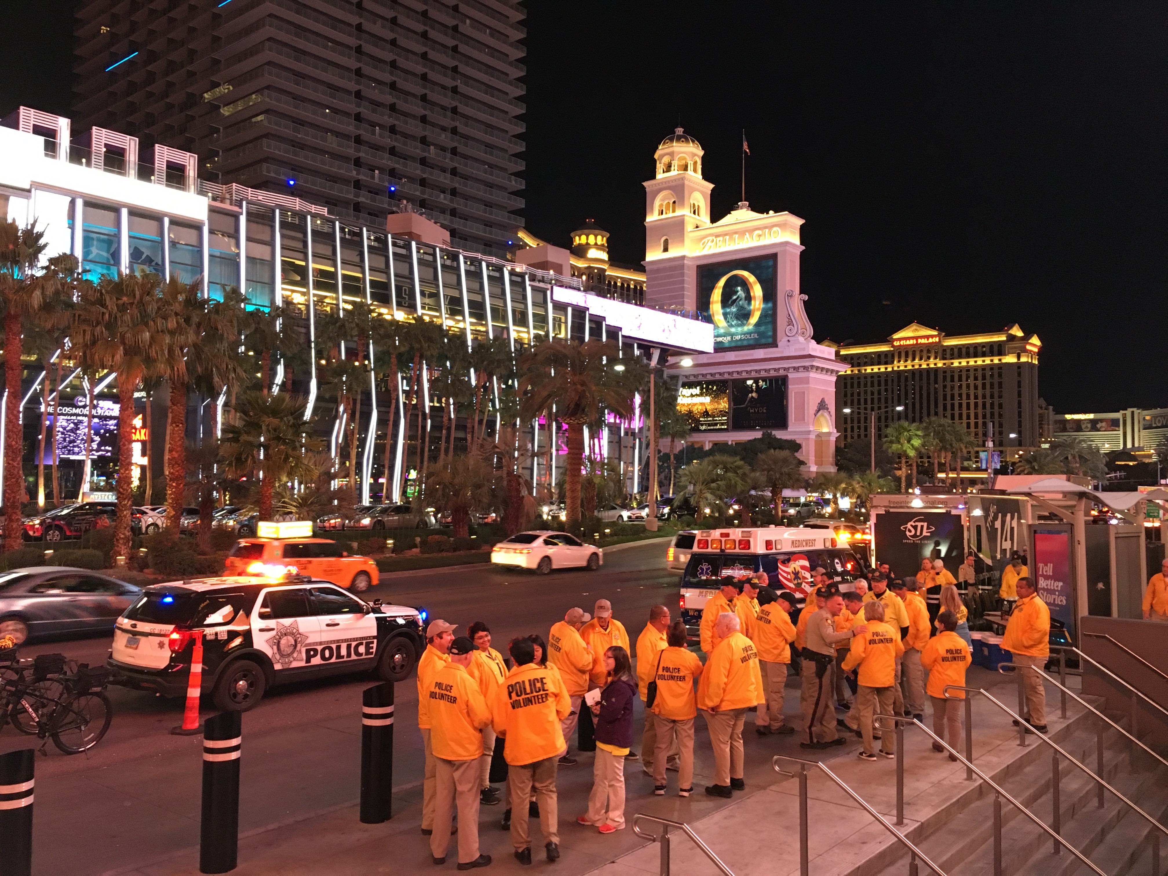 Las Vegas Police and volunteers search The Strip for human trafficking victims on a busy Super Bowl weekend