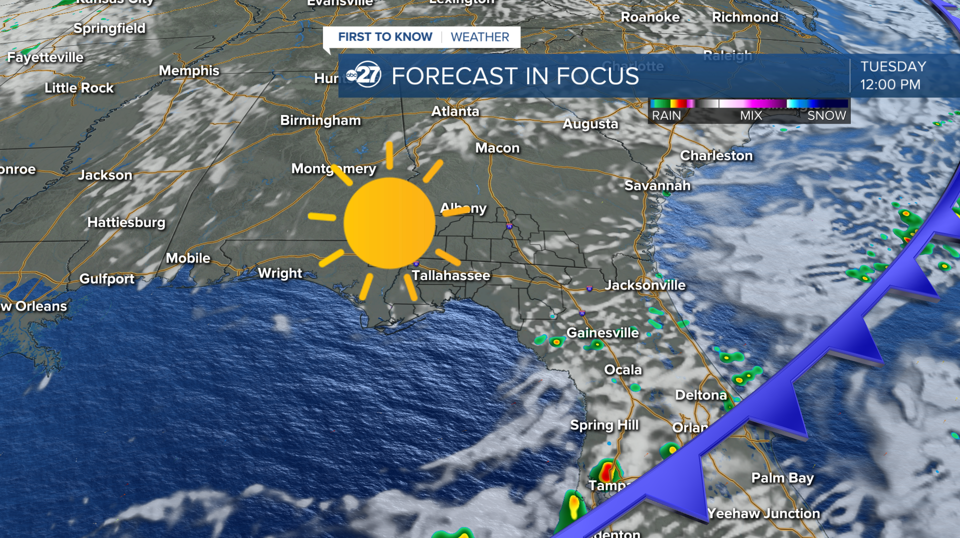 Sunshine follows storms Monday afternoon and Tuesday