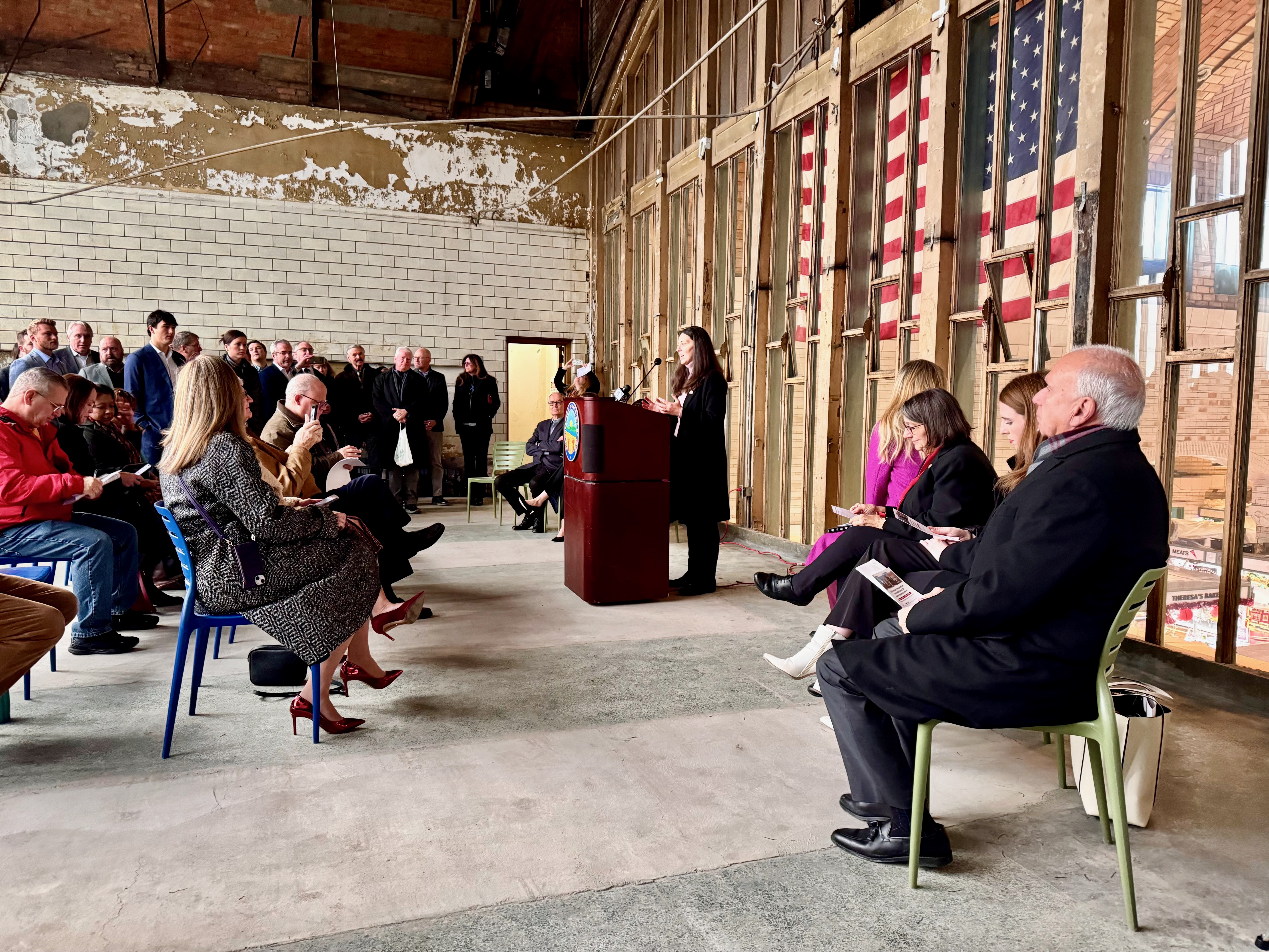 Public officials and community members gathered at the West Side Market on Tuesday morning to celebrate a $5 million historic tax credit award for a major renovation project.