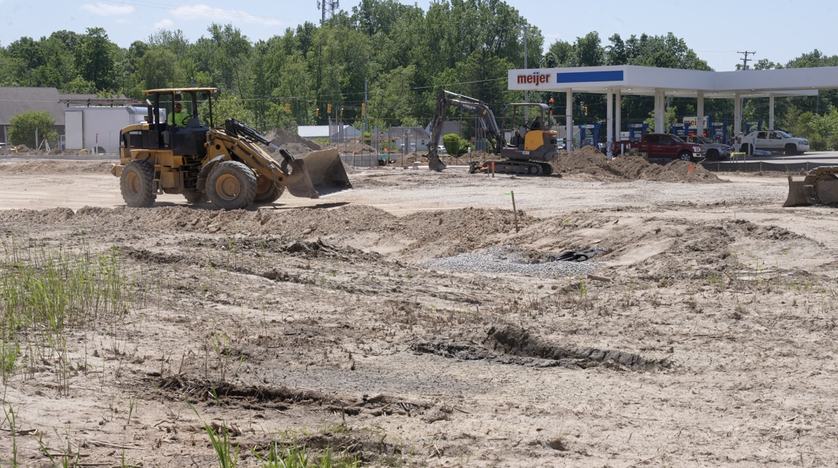 Taco Bell construction in front of Meijer on E Saginaw Hwy. in Bath Township