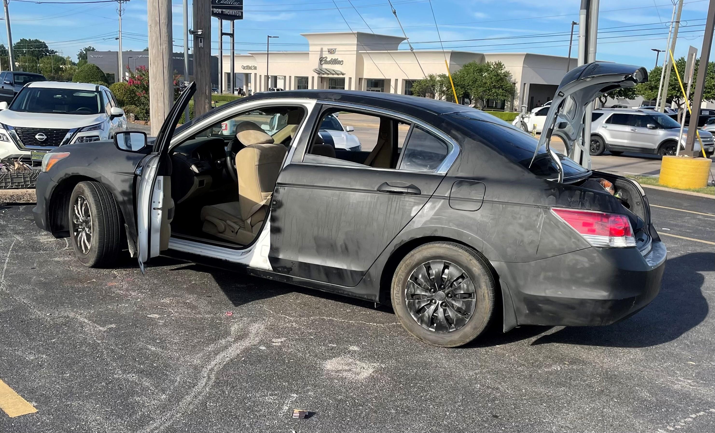 A suspected stolen Honda Civic found by Tulsa police