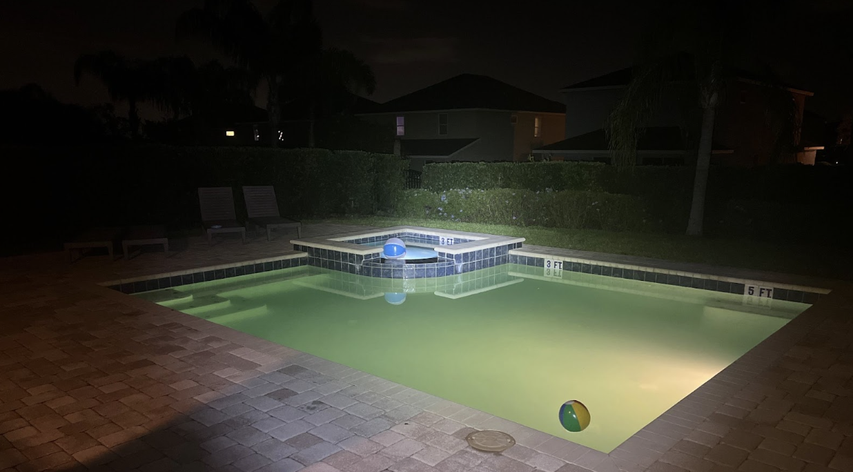 A photo taken by police shows the scene of a June 2025 drowning in Kissimmee, Florida 