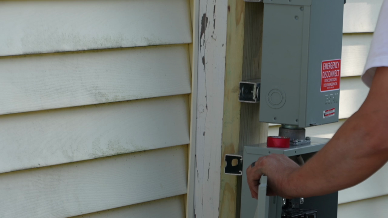 Grice had a new electrical box installed Monday