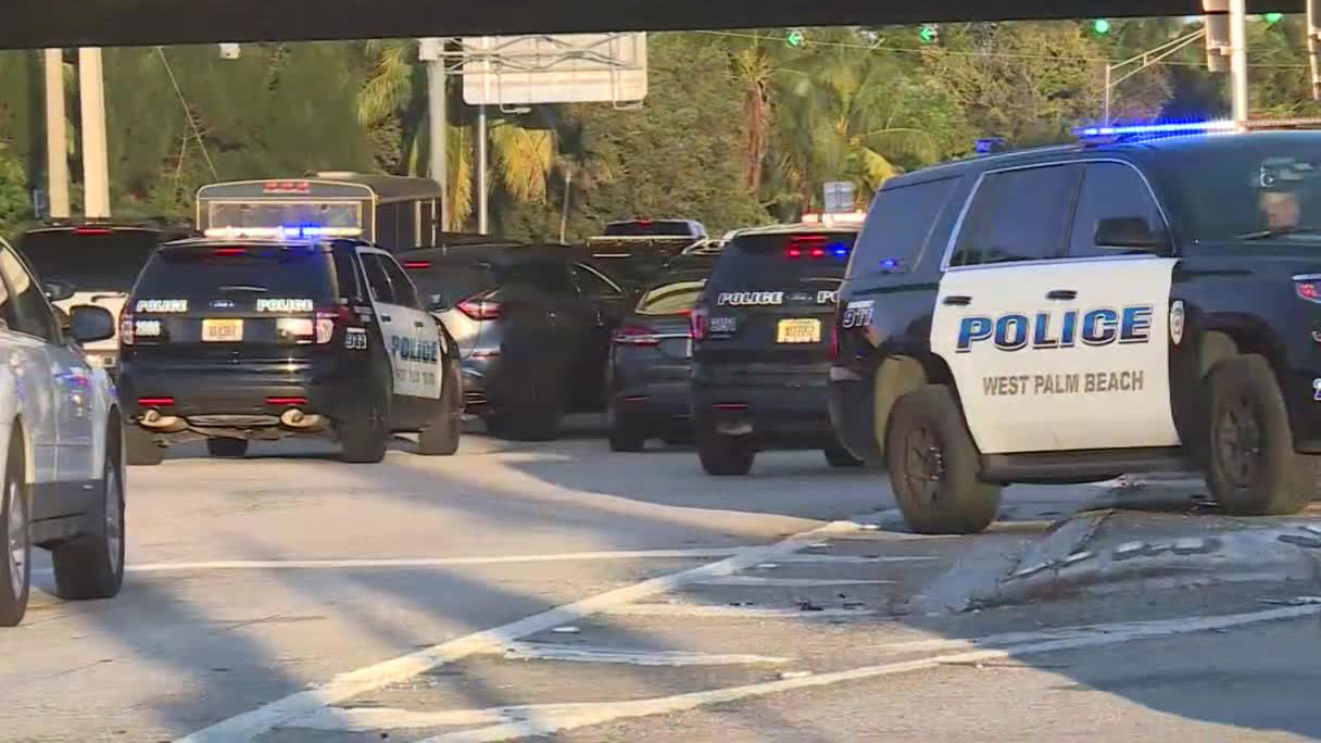 One person was taken into custody after a stabbing and chase that ended on Forest Hill Boulevard in West Palm Beach on Nov. 10, 2023.