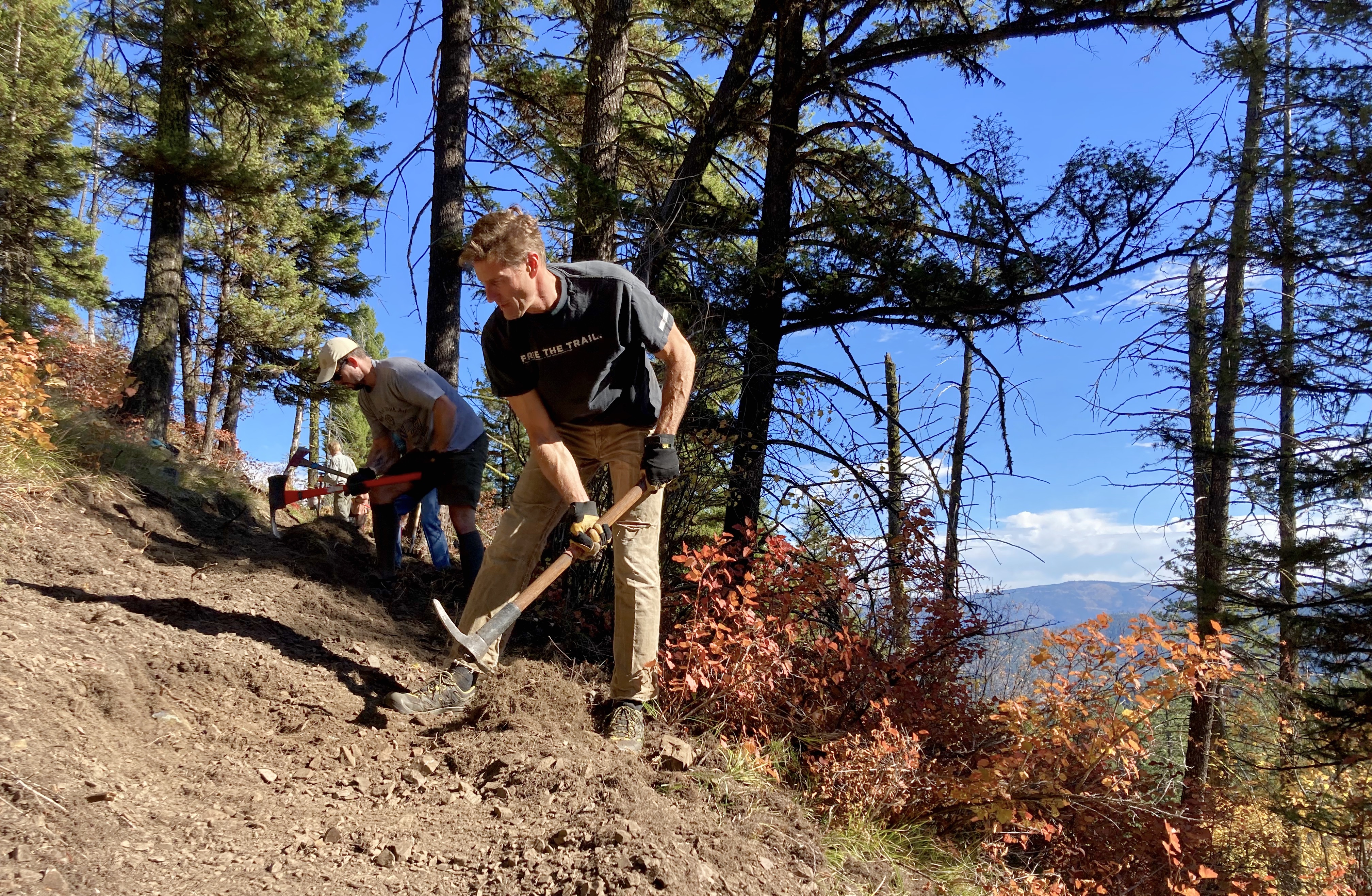 Volunteers work on House of Sky trail south of Missoula