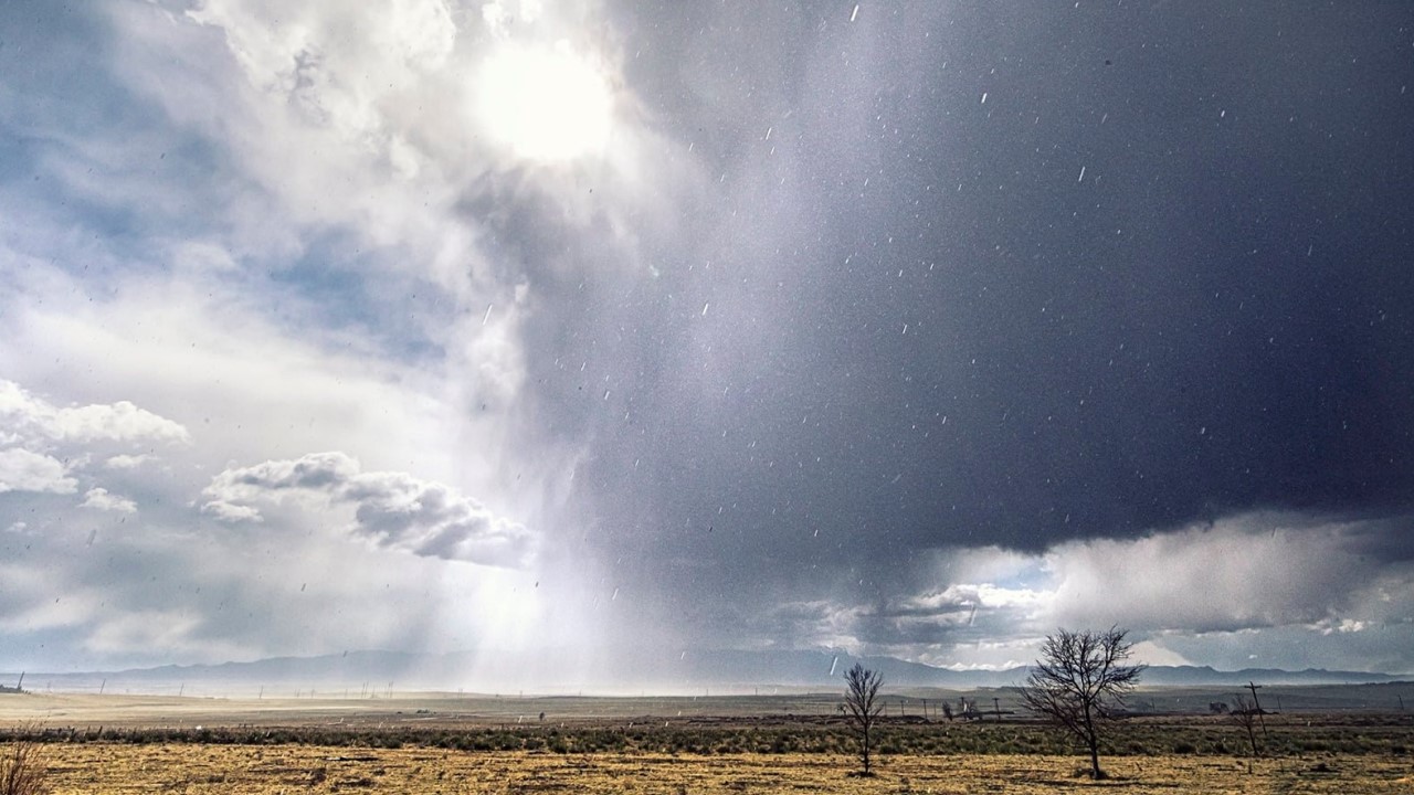Storm cell east of Colorado Springs