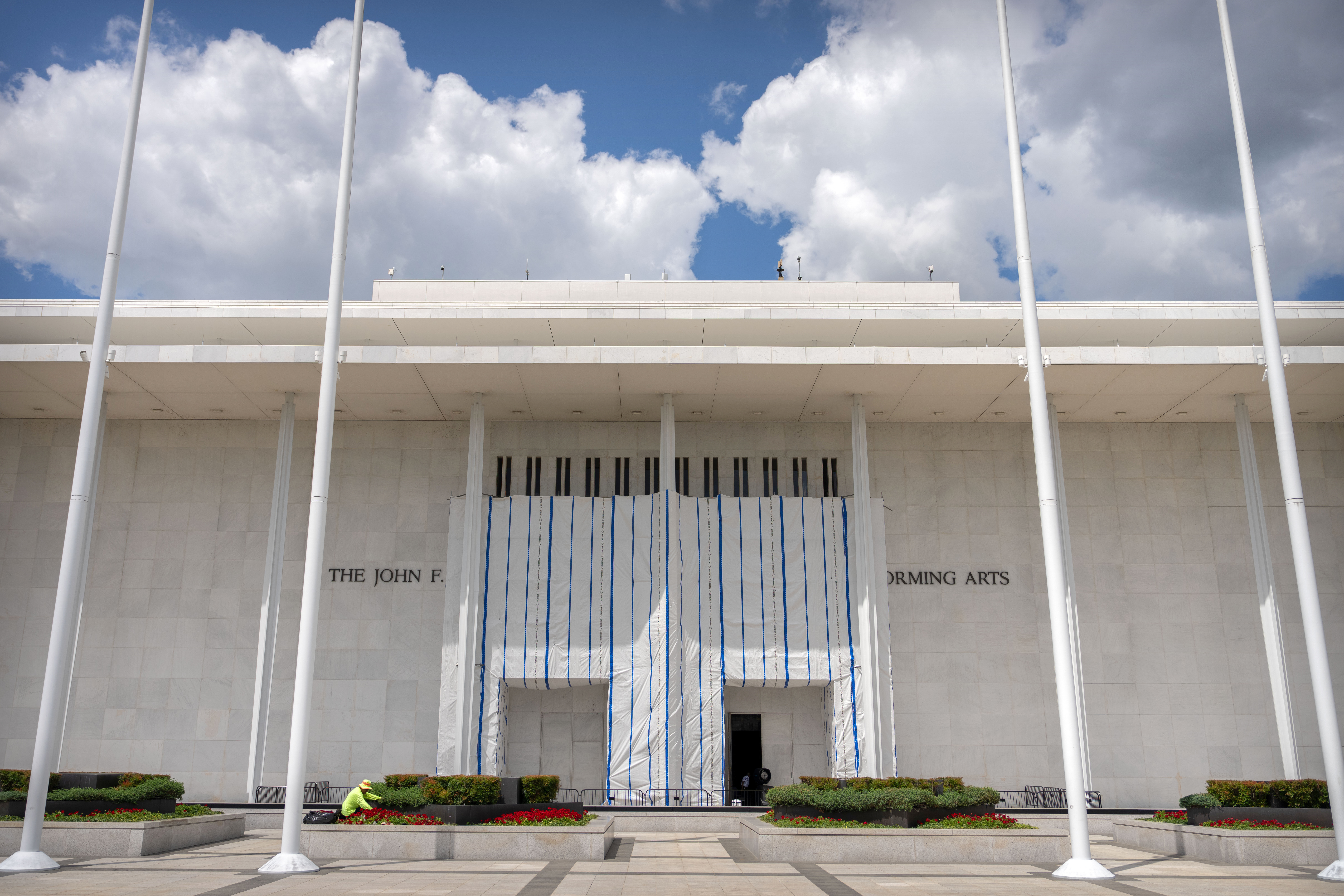 The exterior of the Kennedy Center is seen, Friday, July 31, 2026, in Washington.
