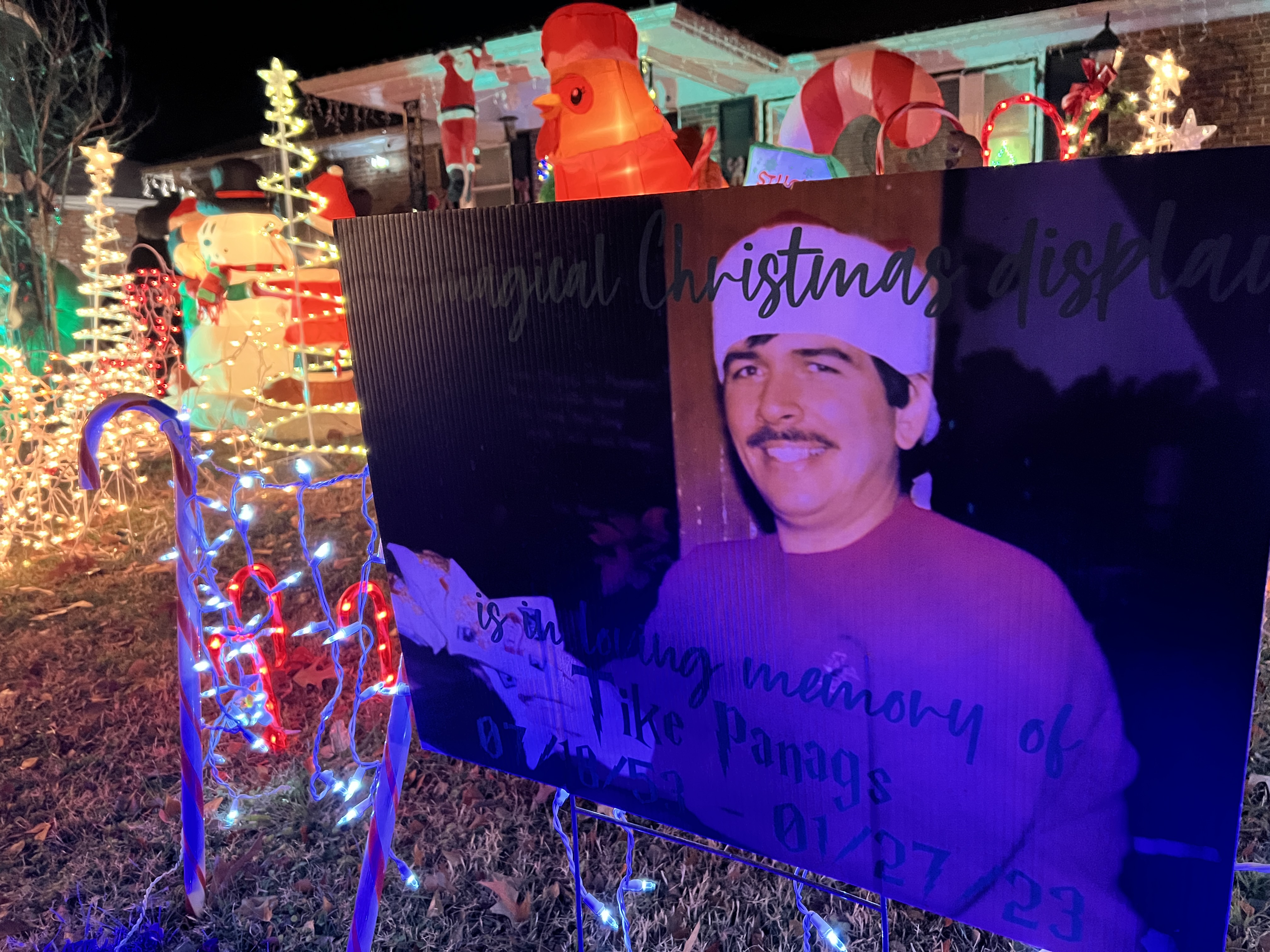 Light display tribute to dad