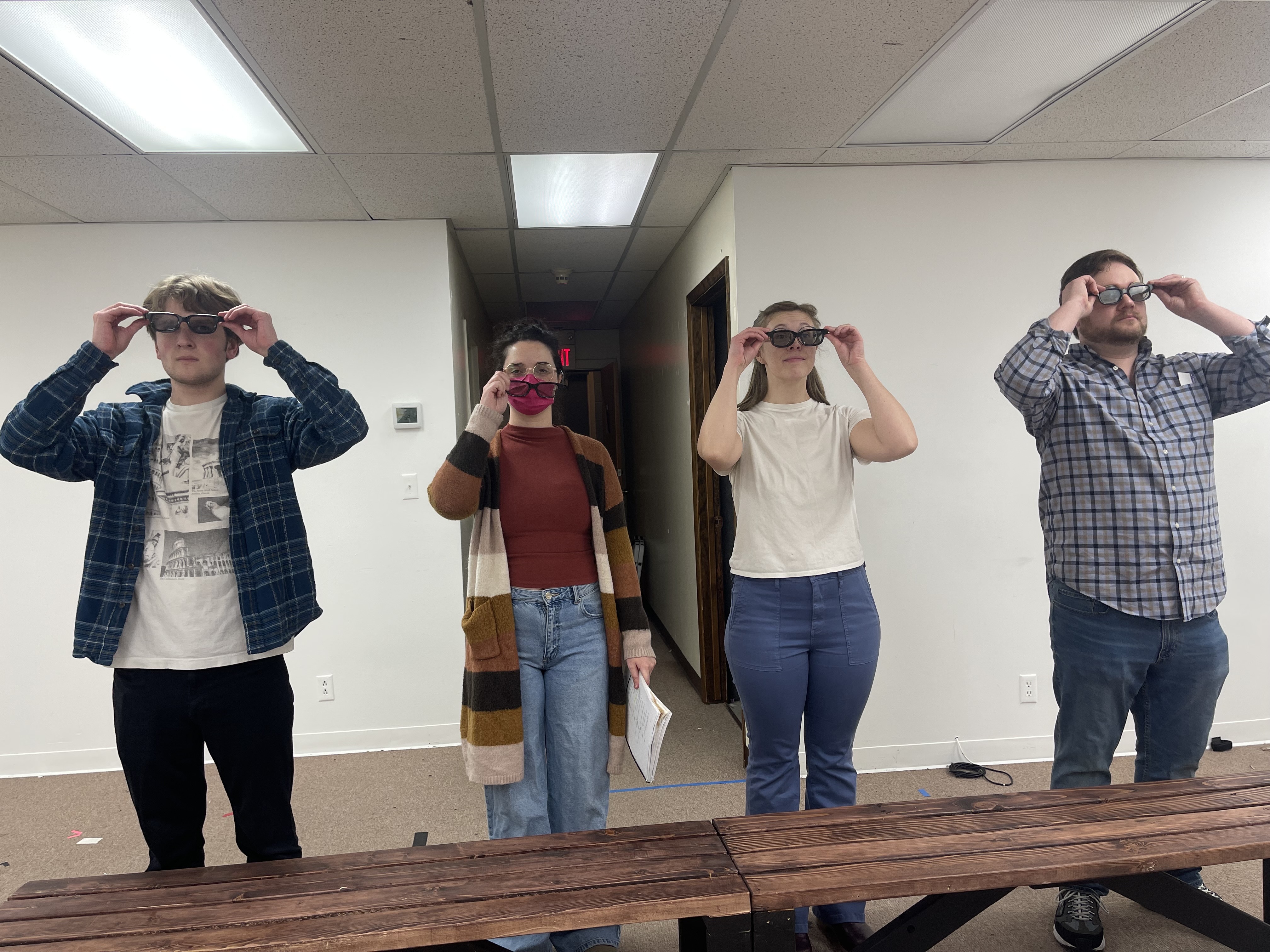 The cast at the rehearsal for the upcoming musical 