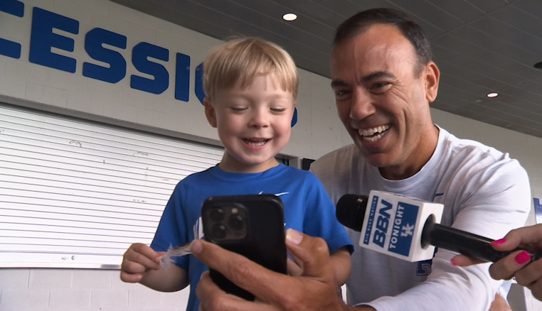 Nick Mingione and fan, Asa, facetime his favorite Wildcat