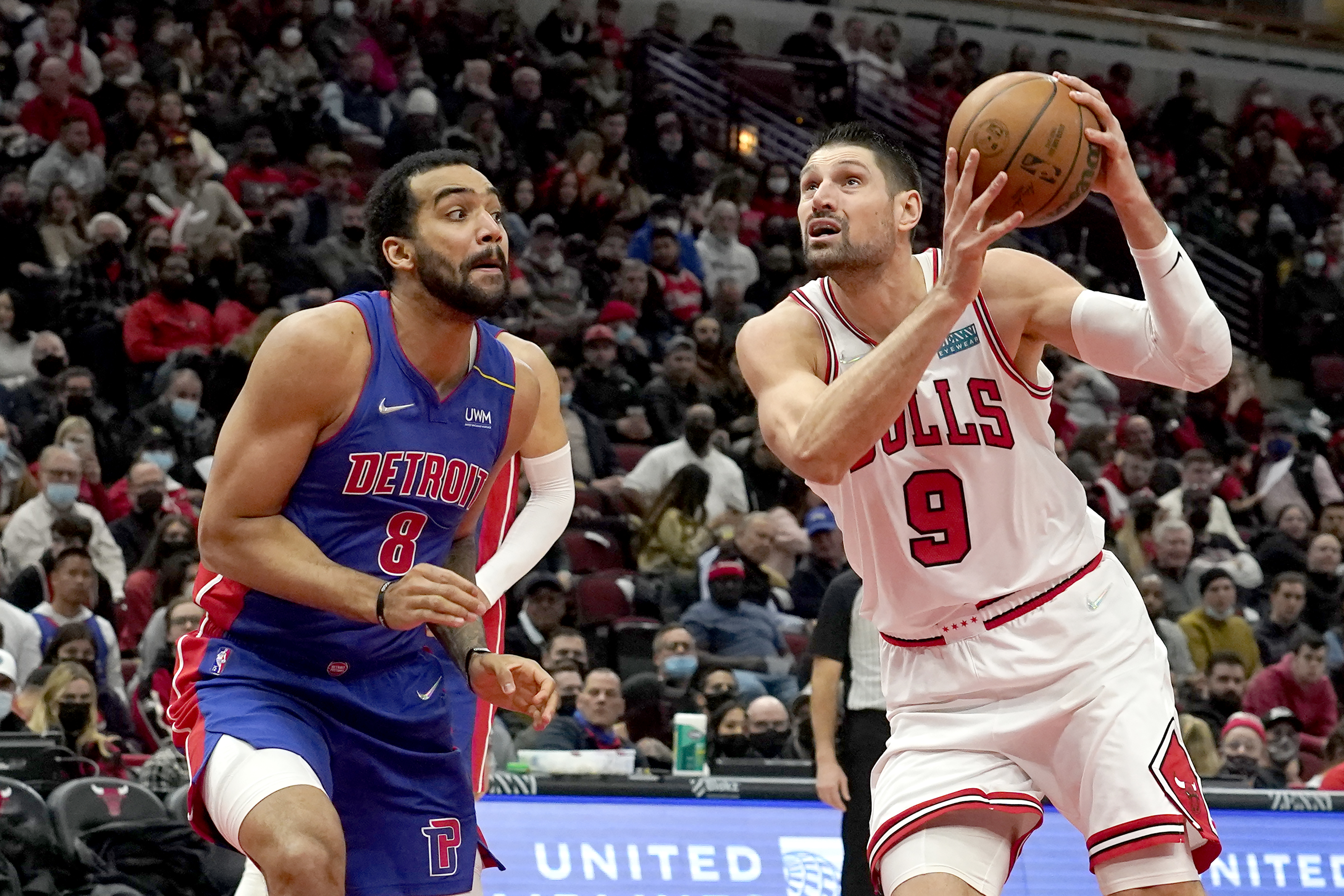 Trey Lyles, Nikola Vucevic Pistons Bulls Basketball