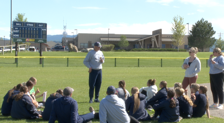 Gary Evans addresses his team after practice, Monday, May 18, 2026