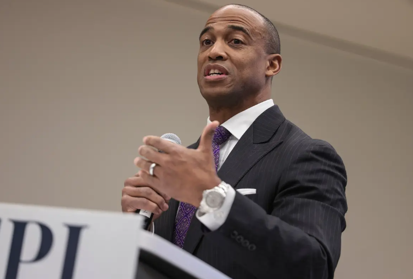 Former Texas state Rep. Scott Turner, chosen to head Housing and Urban Development in the second Trump Administration, spoke at a policy forum in Washington in 2022.