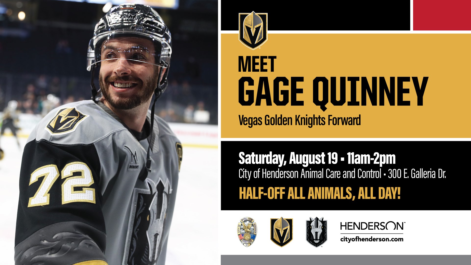 Vegas Golden Knights - Gage Quinney