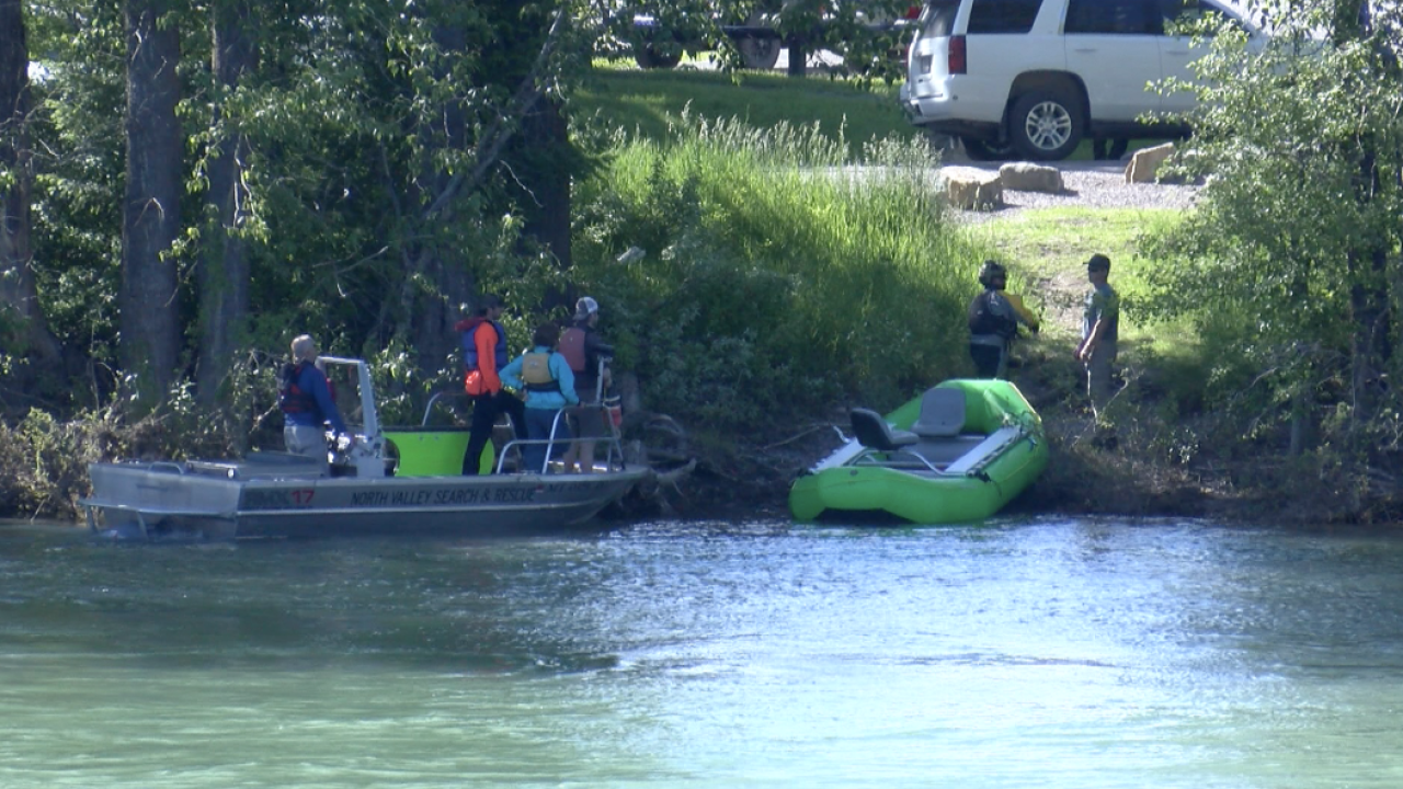 Search crews looking for a man in the Flathead River