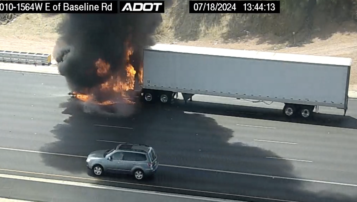 I-10 Baseline semi-truck fire 