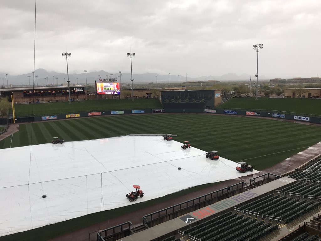 Rain at Salt River Fields on Feb 22 2020