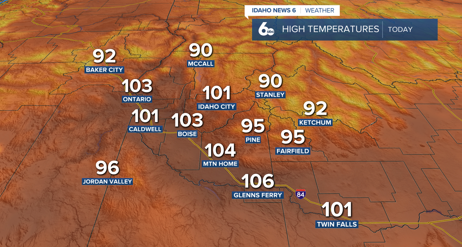 High temperatures today 