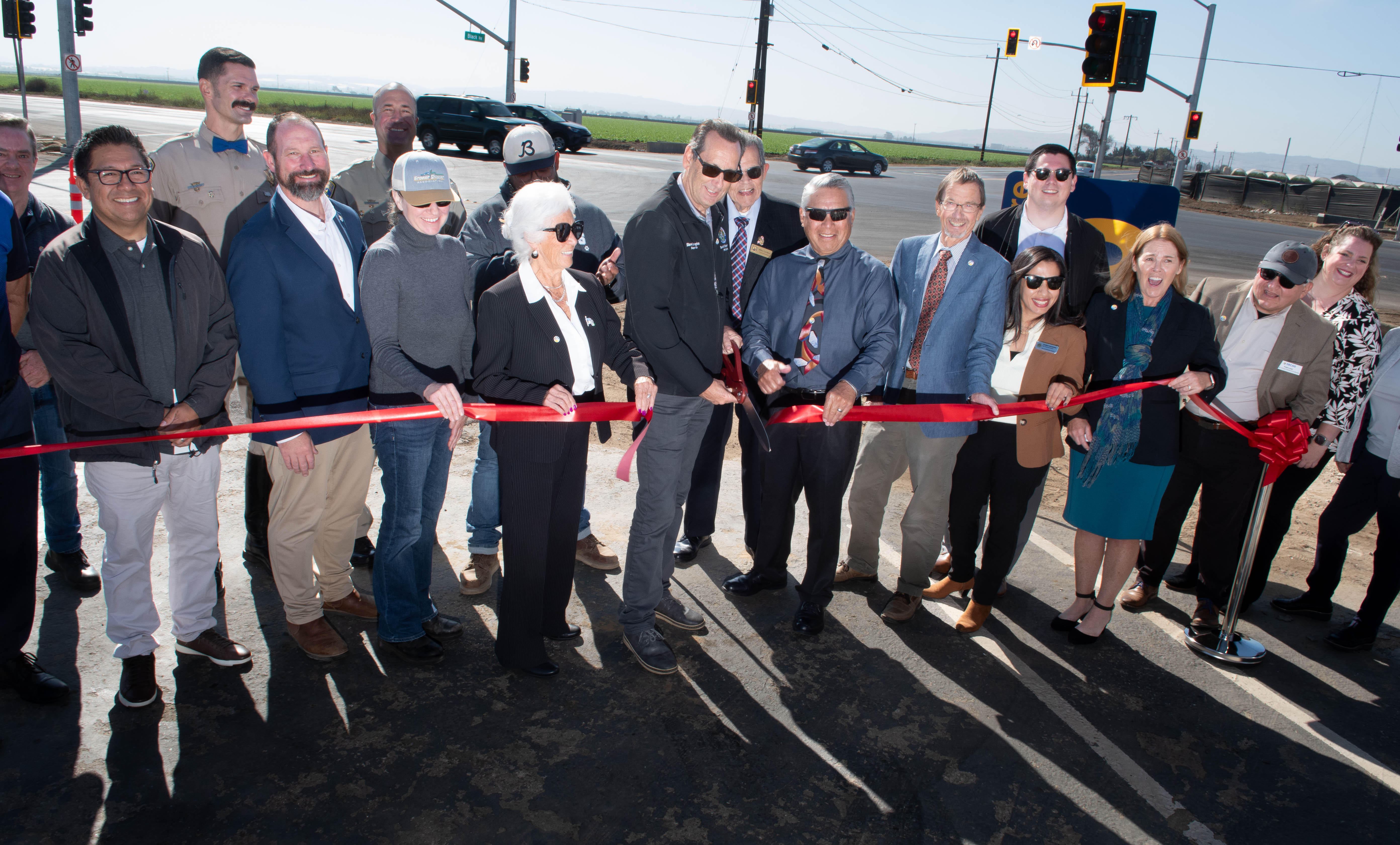 ribbon cutting santa maria road project