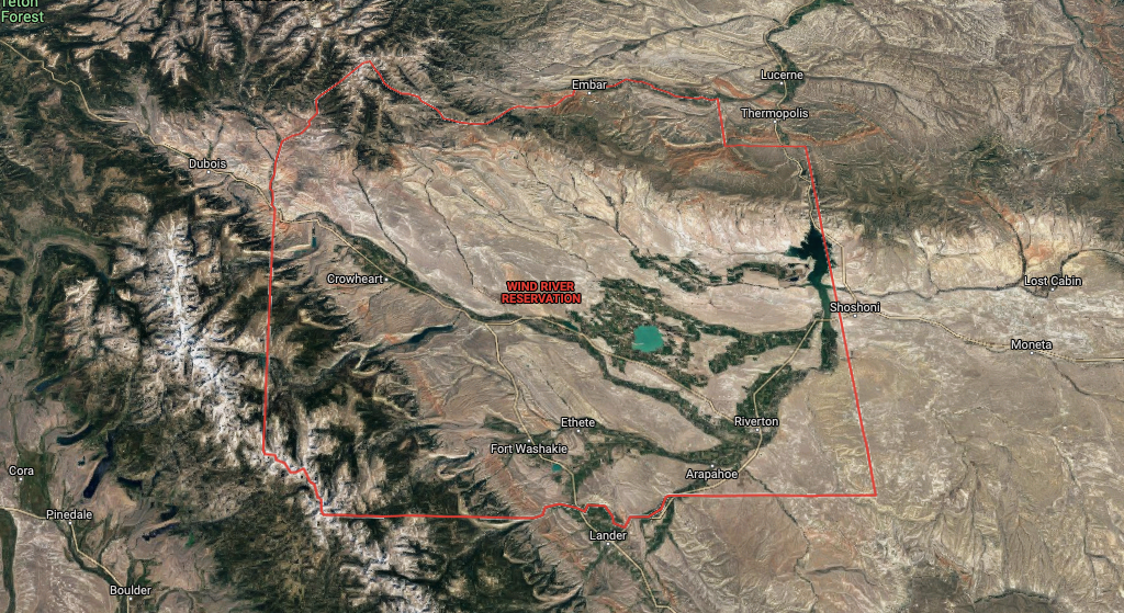 Wind River Indian Reservation map
