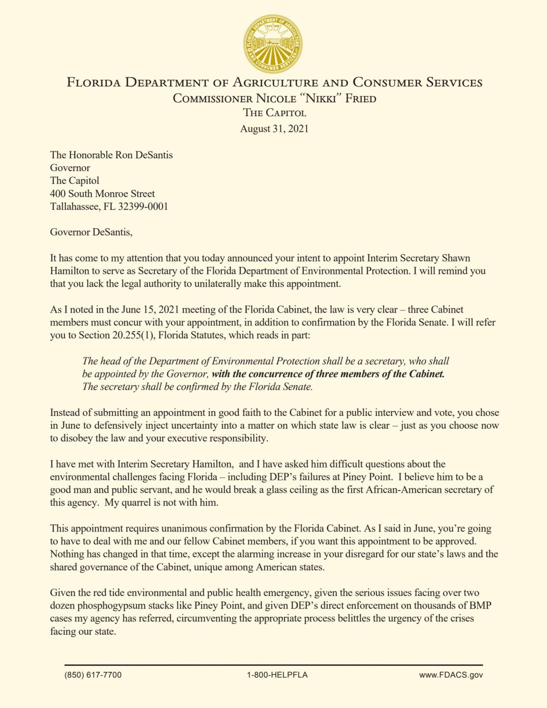 Florida Department of Agriculture and Consumer Services