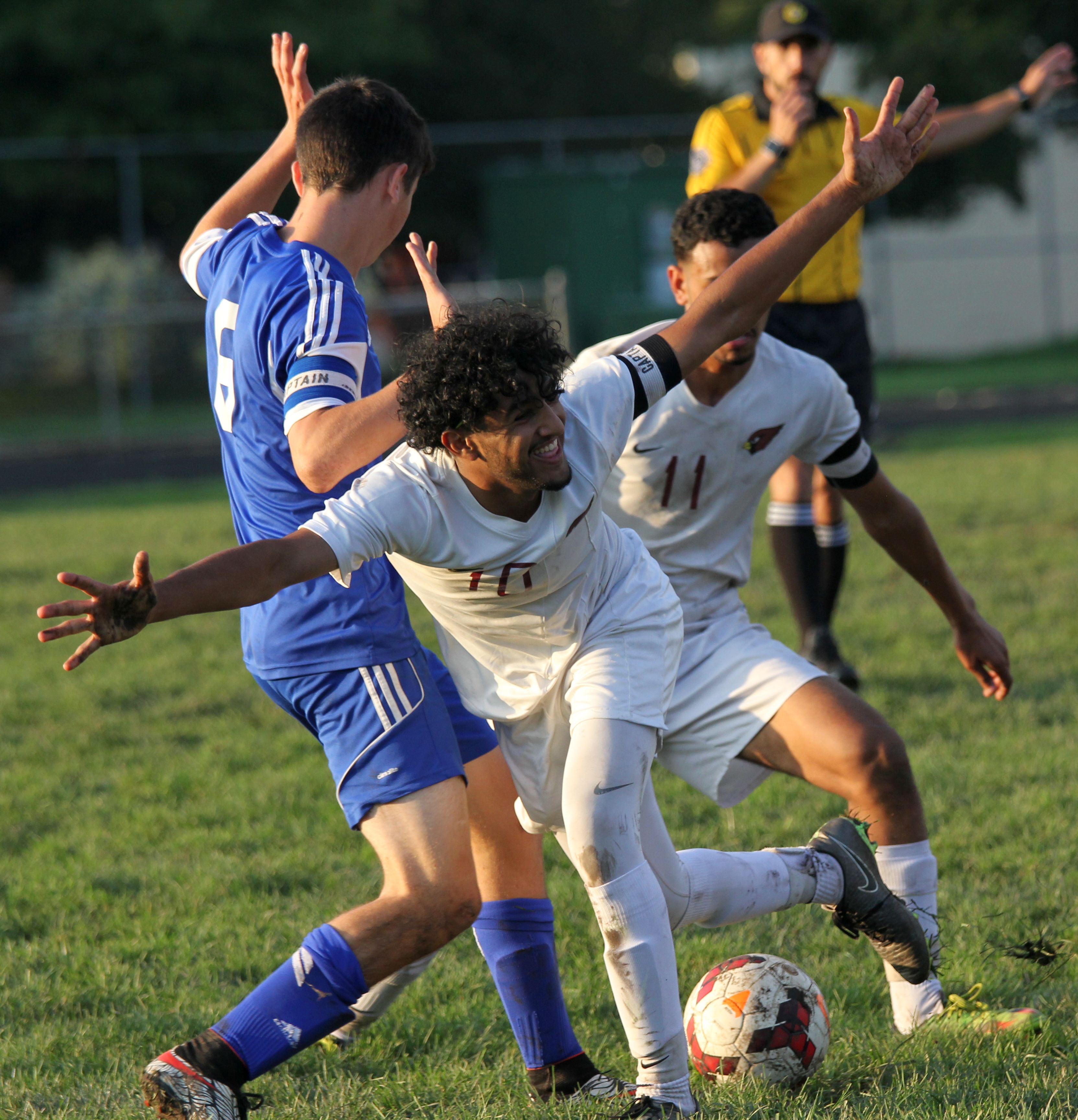 Mohamed Said playing soccer for Melvindale High School