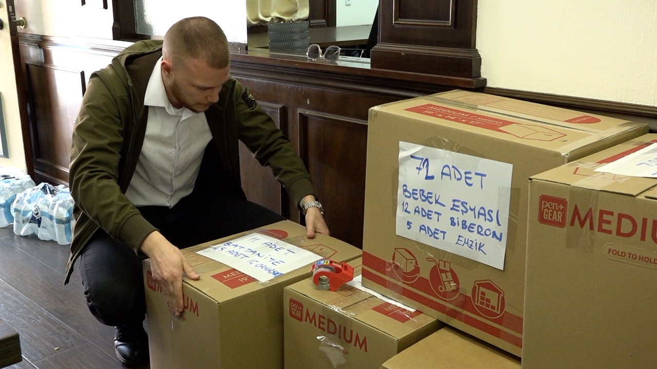 Volunteers are needed to help pack up boxes of donated items to send to Turkey.