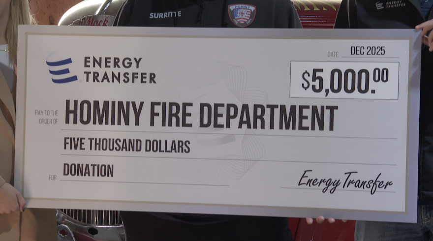 Hominy Fire Dept. receiving check