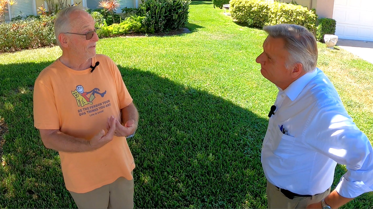 Dennis Mensch of Boca Raton speaks to WPTV reporter Matt Sczesny about his frustrations with the My Safe Florida Home application process.