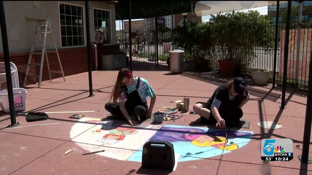 COVID-19 inspired chalk art