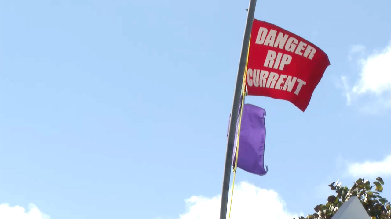 Danger, rip current flag