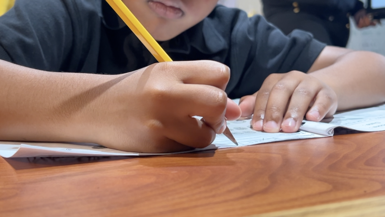 One students working at Brownsville Preparatory Institute 