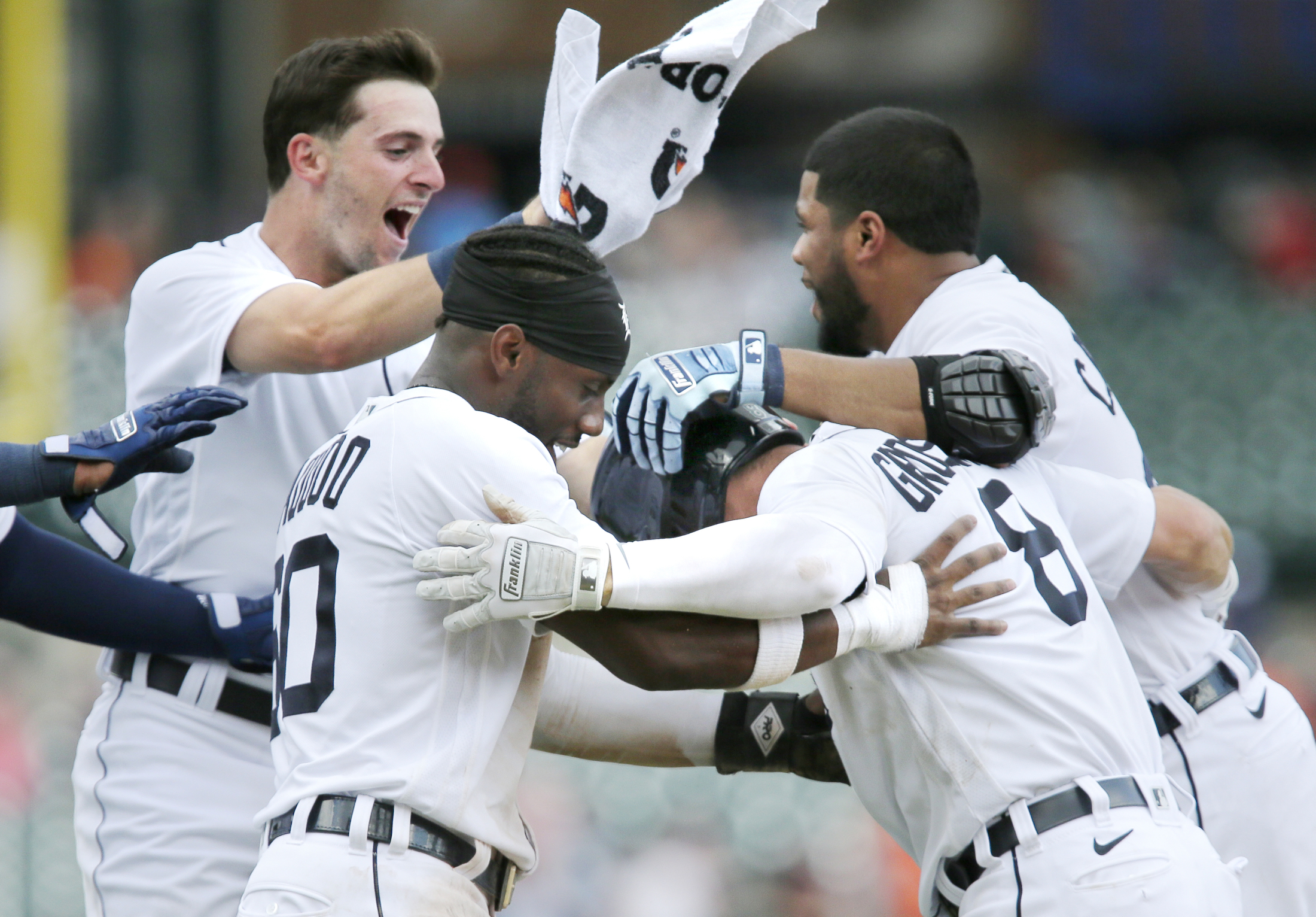 Robbie Grossman celebration Astros Tigers Baseball