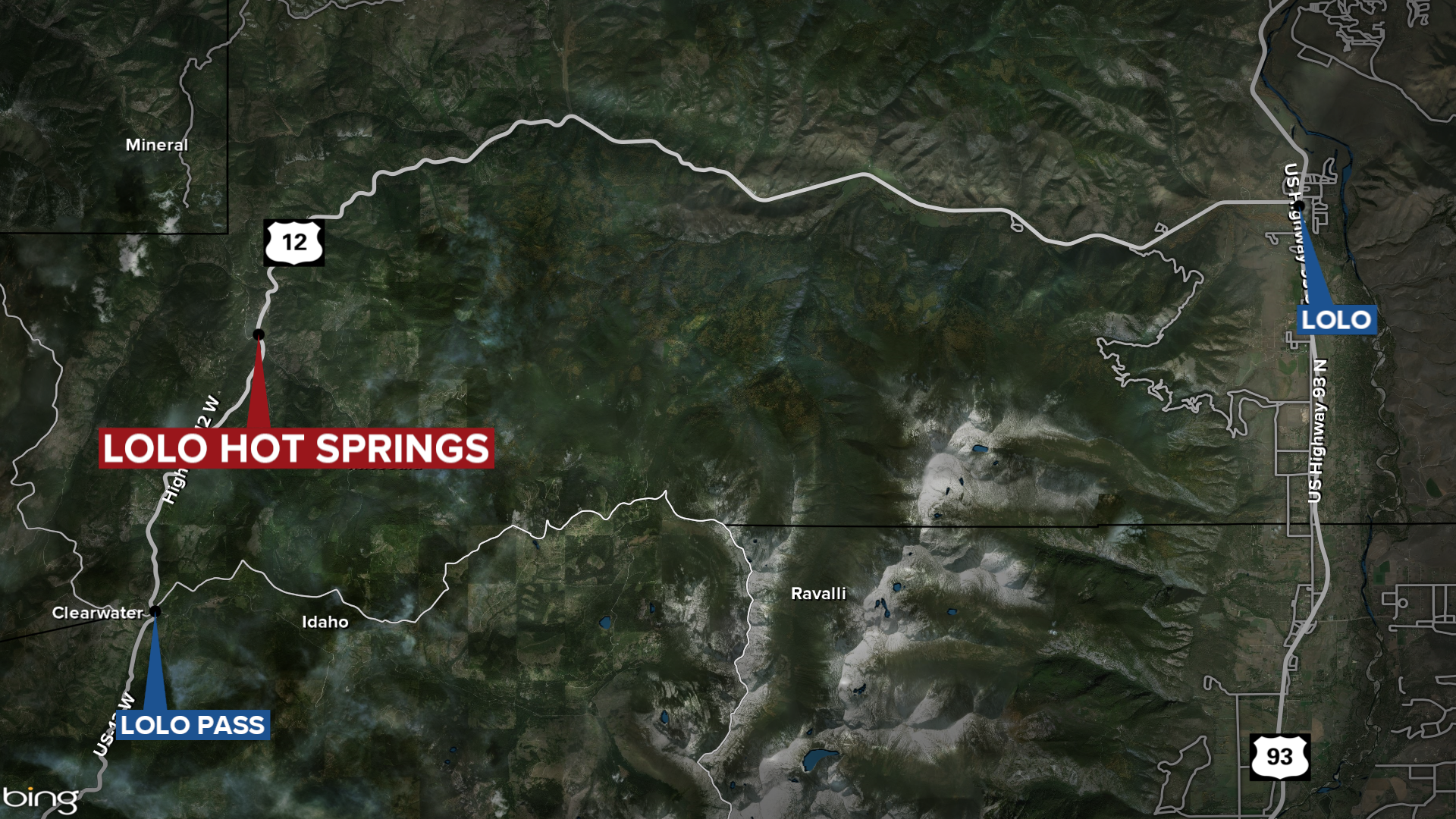 Lolo Hot Springs Map