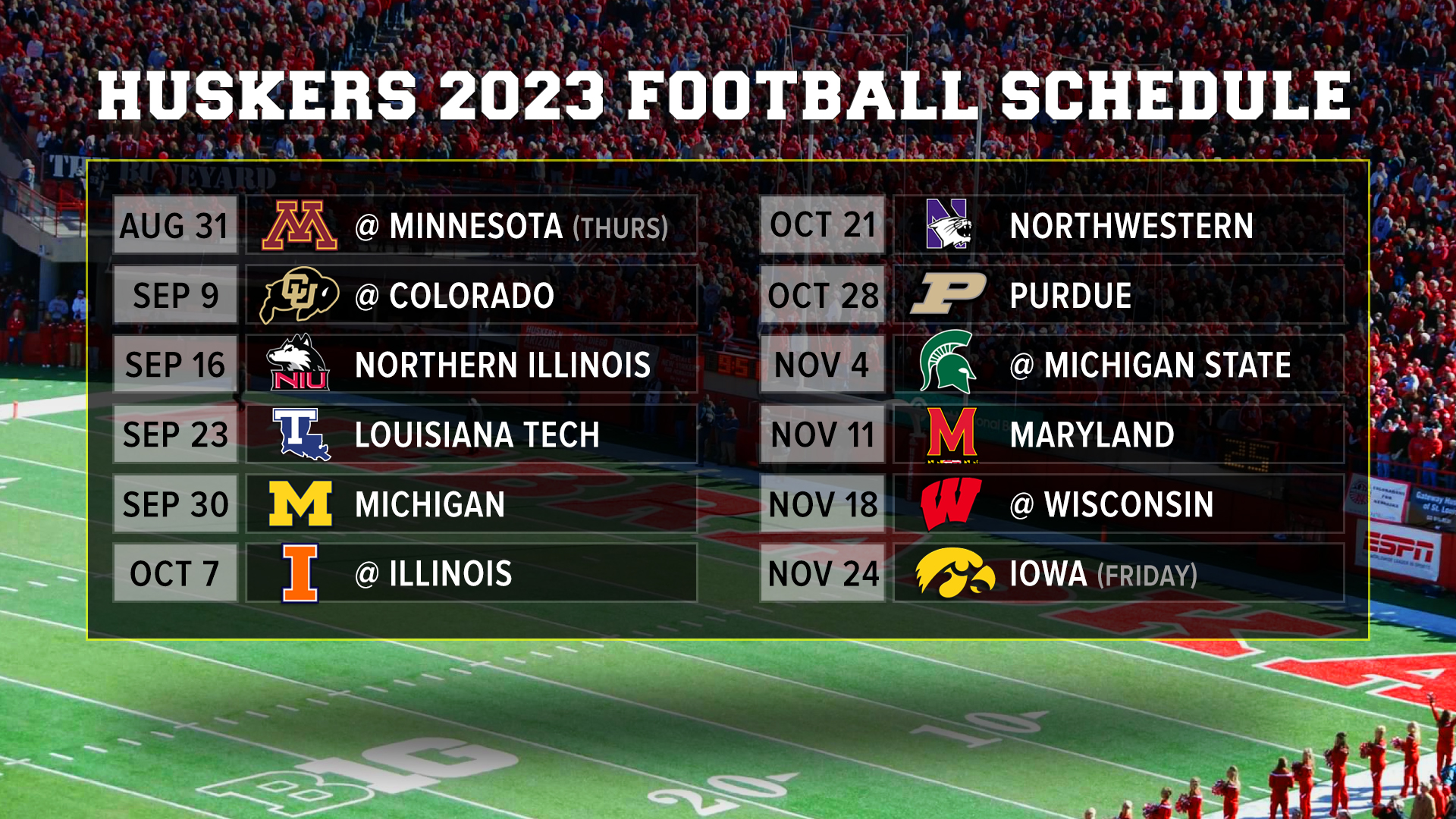 Husker Schedule
