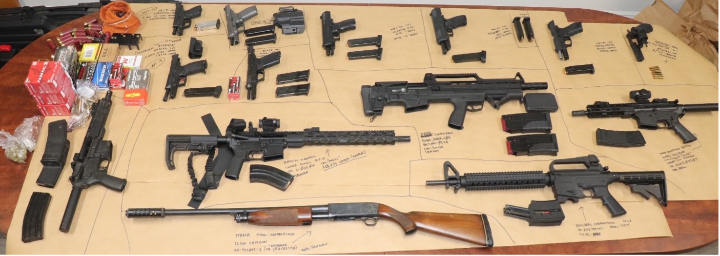 Officers recover a total of 14 guns and ammunition from Keanu Kristopher Montaque Riviera Beach 09192025.jpg