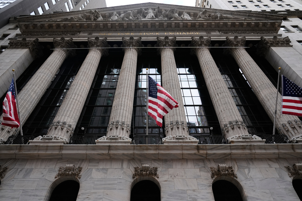 The New York Stock Exchange is seen in New York, Thursday, March 19, 2026. 